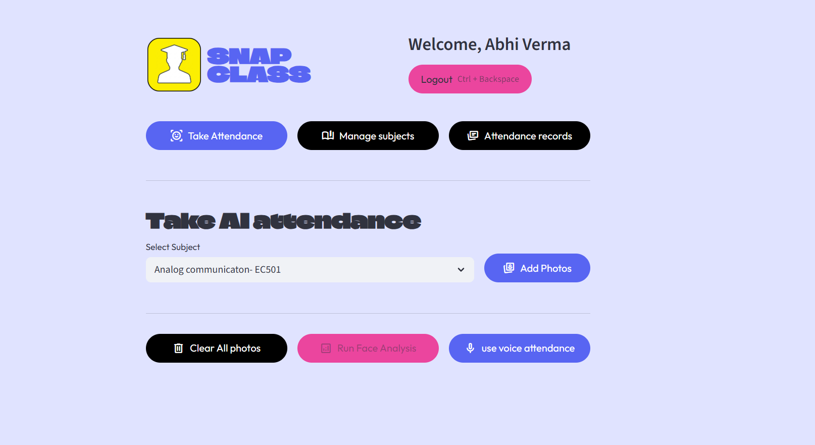Snapsis Computer Project SnapClass | AI Powered Attendance System